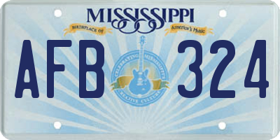 MS license plate AFB324