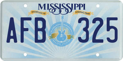 MS license plate AFB325