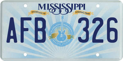 MS license plate AFB326