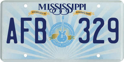 MS license plate AFB329