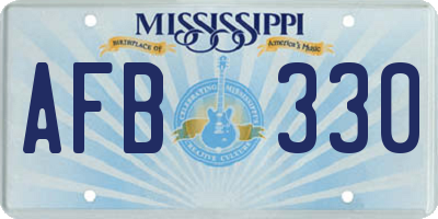 MS license plate AFB330