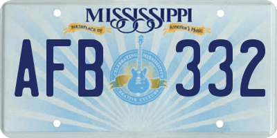 MS license plate AFB332