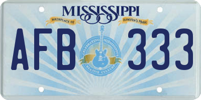 MS license plate AFB333