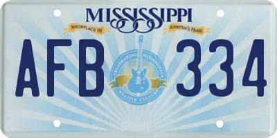 MS license plate AFB334