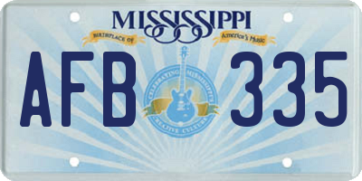 MS license plate AFB335