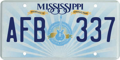 MS license plate AFB337