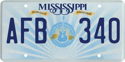 MS license plate AFB340