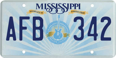 MS license plate AFB342