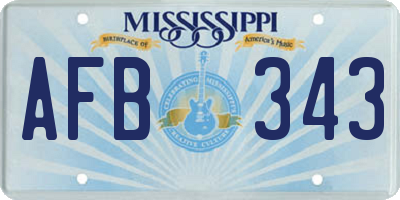 MS license plate AFB343