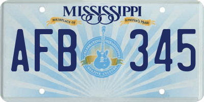 MS license plate AFB345