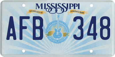 MS license plate AFB348