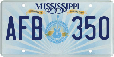 MS license plate AFB350