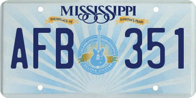 MS license plate AFB351