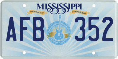 MS license plate AFB352