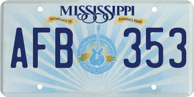 MS license plate AFB353