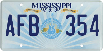 MS license plate AFB354
