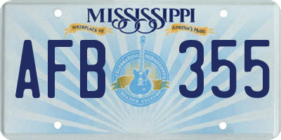 MS license plate AFB355