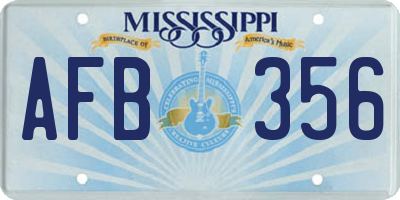 MS license plate AFB356