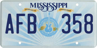 MS license plate AFB358