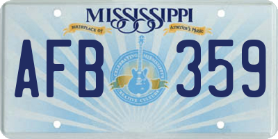 MS license plate AFB359