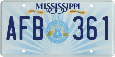 MS license plate AFB361