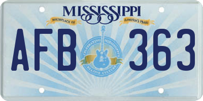 MS license plate AFB363
