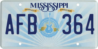 MS license plate AFB364