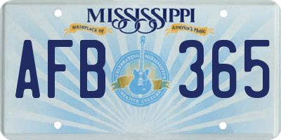 MS license plate AFB365