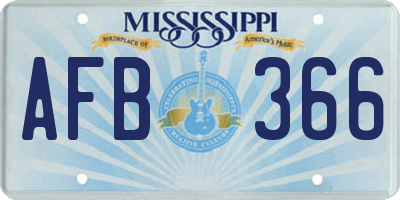MS license plate AFB366