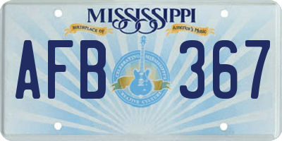 MS license plate AFB367