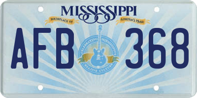 MS license plate AFB368