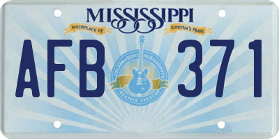 MS license plate AFB371
