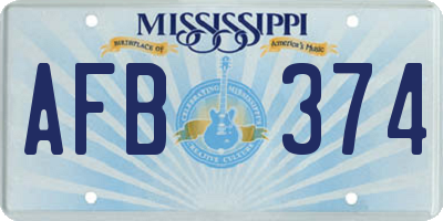 MS license plate AFB374