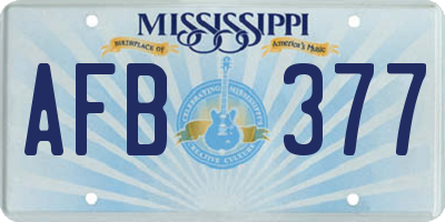 MS license plate AFB377
