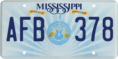 MS license plate AFB378