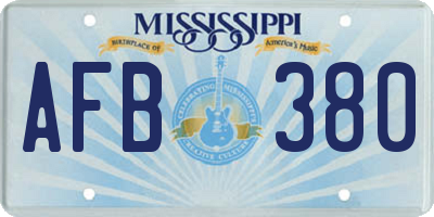 MS license plate AFB380