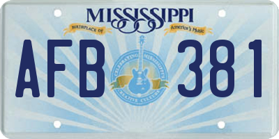MS license plate AFB381