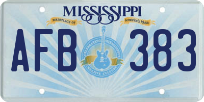 MS license plate AFB383