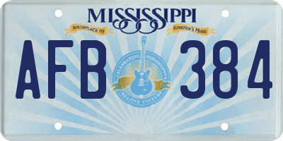 MS license plate AFB384