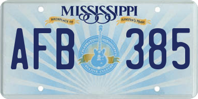 MS license plate AFB385