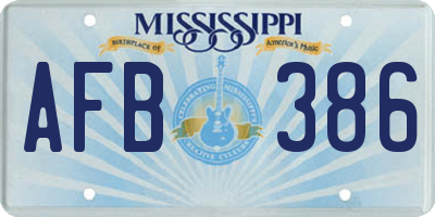 MS license plate AFB386