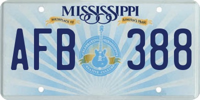 MS license plate AFB388