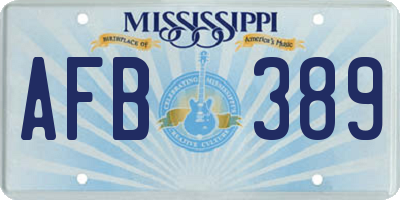 MS license plate AFB389