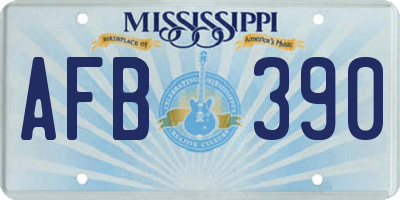 MS license plate AFB390