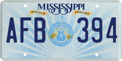 MS license plate AFB394
