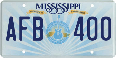 MS license plate AFB400