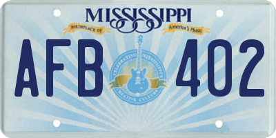 MS license plate AFB402