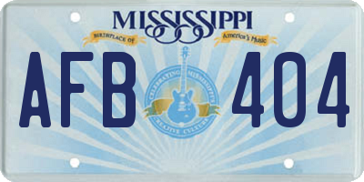 MS license plate AFB404
