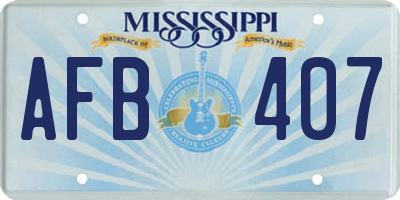 MS license plate AFB407