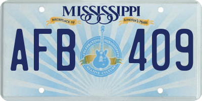 MS license plate AFB409